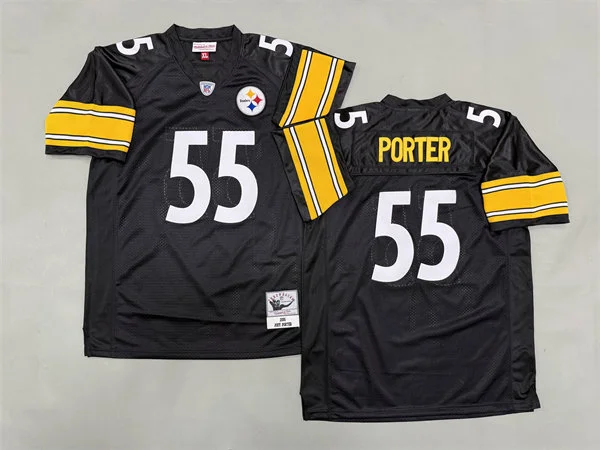 Mens Pittsburgh Steelers #55 Joey Porter Black 2005 Throwback Jersey