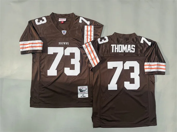 Mens Cleveland Browns #73 Joe Thomas 2007 Brown Throwback Jersey