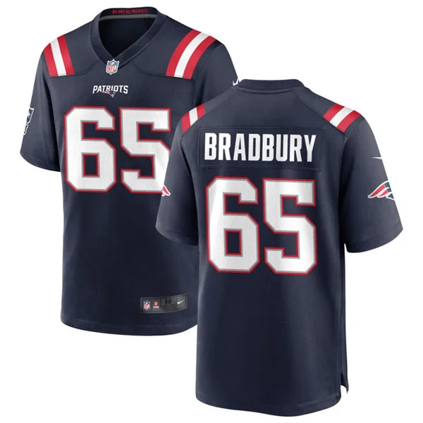 Mens New England Patriots #65 Garrett Bradbury Nike Navy Vapor F.U.S.E. Limited Jersey