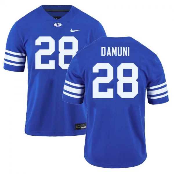 BYU Cougars #28 Jovesa Damuni Royal College Football Game Jersey