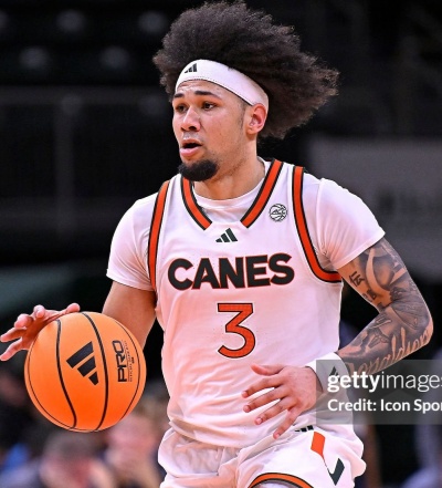 Miami Hurricanes #3 Tre Donaldson Adidas 2025 White Canes Basketball Game Jersey