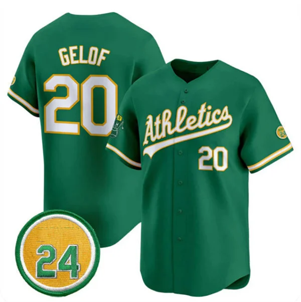 Mens Athletics #20 Zack Gelof Nike 2025 Green Alternate Limited Jersey