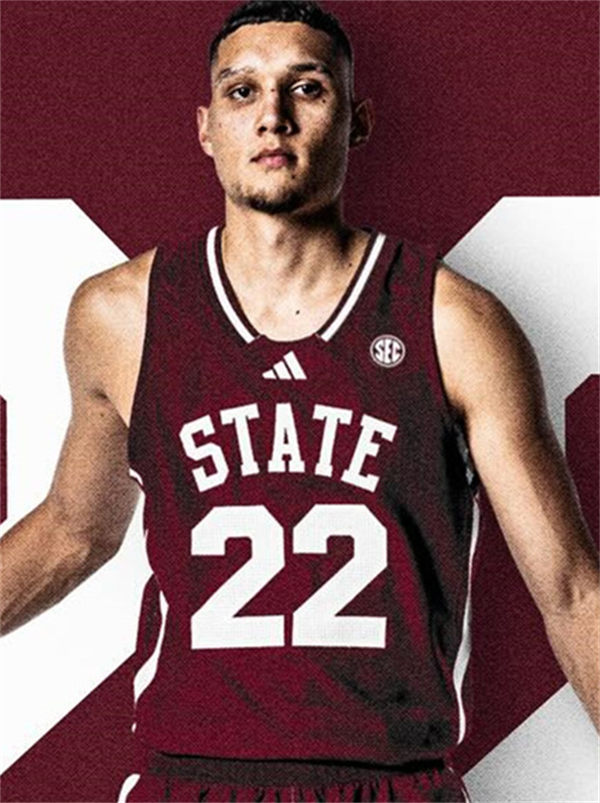 Mens Youth Mississippi State Bulldogs #22 RJ Melendez 2025 Maroon Basketball Game Jersey