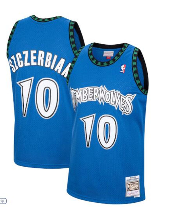 Men's Minnesota Timberwolves #10 Wally Szczerbiak Mitchell & Ness 2001-02 Hardwood Classics Swingman Jersey Blue