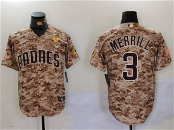 Men's San Diego Padres #3 Jackson Merrill  Nike USMC Alternate Camo Limited Player Jersey