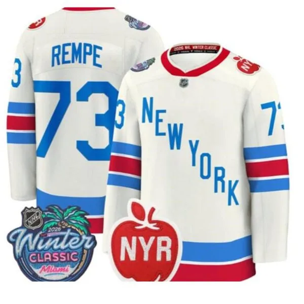 Men's New York Rangers #73 Matt Rempe Beige 2026 NHL Winter Classic Premium Jersey