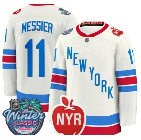 Men's New York Rangers #11 Mark Messier Beige 2026 NHL Winter Classic Premium Jersey
