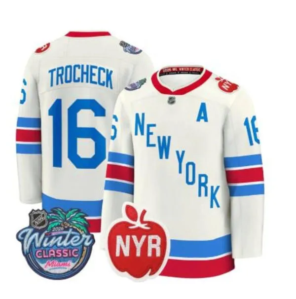 Men's New York Rangers #16 Vincent Trocheck Beige 2026 NHL Winter Classic Premium Jersey