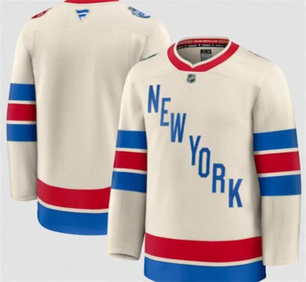 Men's New York Rangers Blank Fanatics Beige 2026 NHL Winter Classic Premium Team Jersey