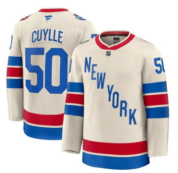 Mens New York Rangers #50 Will Cuylle Beige 2026 NHL Winter Classic Premium Jersey