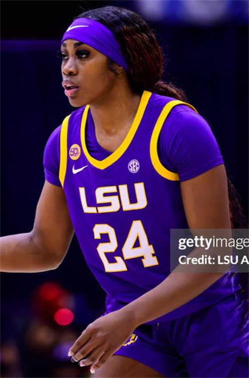 Mens LSU Tigers #24 Aneesah Morrow Purple Basketball Game Jersey