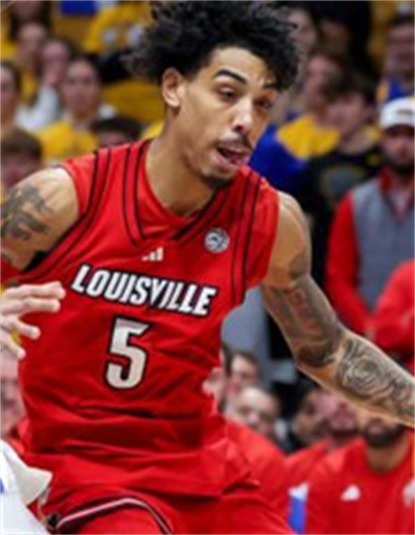 Mens Louisville Cardinals #5 Terrence Edwards Jr. 2025 Red Basketball Game Jersey