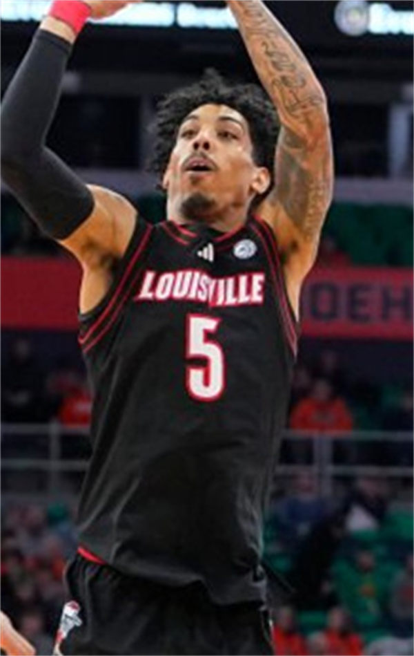 Mens Louisville Cardinals #5 Terrence Edwards Jr.  2025 Black Basketball Game Jersey