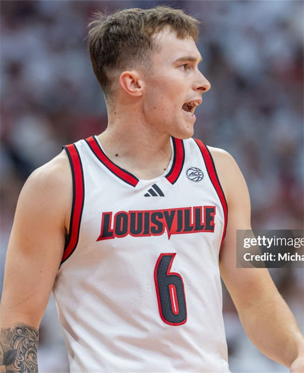 Mens Louisville Cardinals #6 Reyne Smith 2025 White Black Basketball Game Jersey