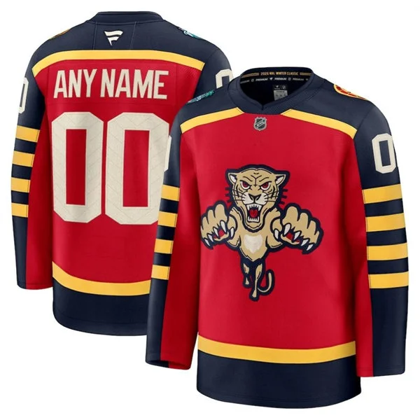 Florida Panthers Custom Red Fanatics 2026 NHL Winter Classic Premium Jersey