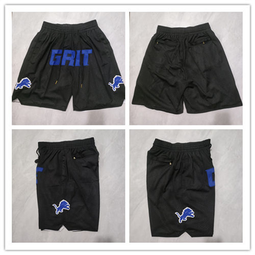 Mens Detroit Lions Black Shorts