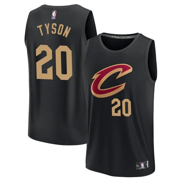 Mens Cleveland Cavaliers #20 Jaylon Tyson Black Statement Edition Swingman Jersey