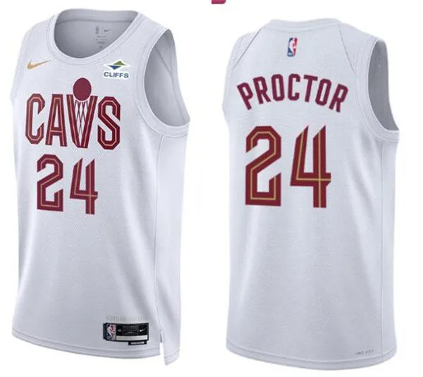 Mens Cleveland Cavaliers #24 Tyrese Proctor White Association Edition Swingman Jersey
