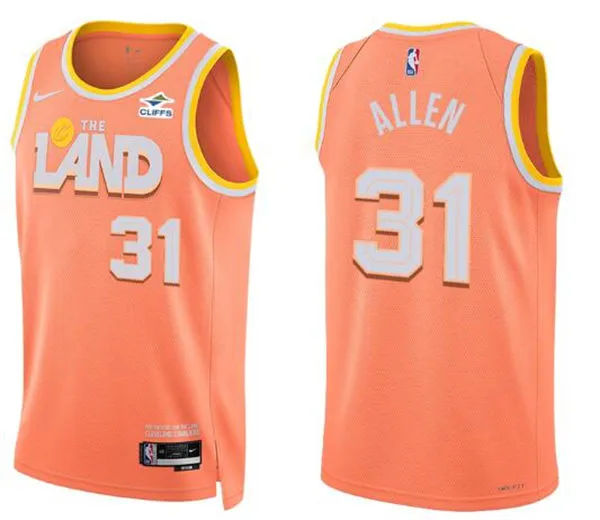 Mens Cleveland Cavaliers #31 Jarrett Allen Nike Orange 2025-26 City Edition Swingman Jersey