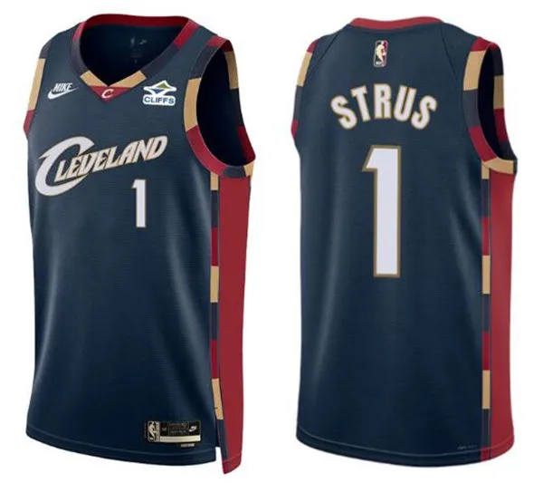 Mens Cleveland Cavaliers #1 Max Strus Nike Navy Classic Edition Swingman Jersey