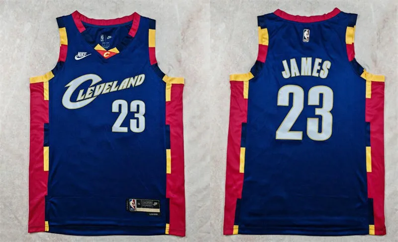 Mens Cleveland Cavaliers #23 LeBron James Nike Navy Classic Edition Swingman Jersey