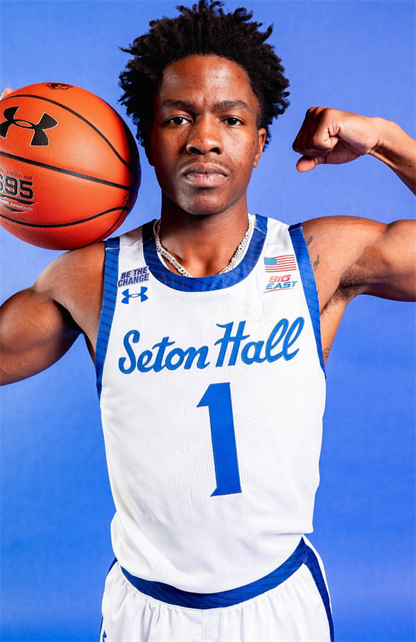 Mens Youth Seton Hall Pirates #1 Zion Harmon 2024 White Basketball Jersey