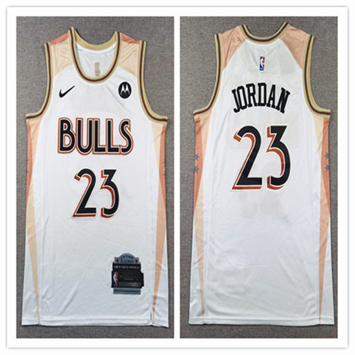 Men's Chicago Bulls #23 Michael Jordan 2024-25 White City Edition Jersey