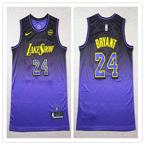 Mens Los Angeles Lakers #24 Kobe Bryant 2024-25 Purple City Edition Jersey