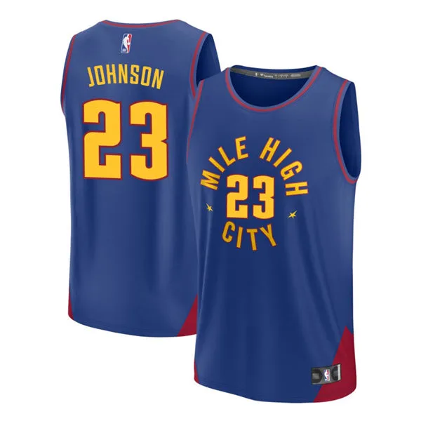 Mens Denver Nuggets #23 Cameron Johnson Blue Statement Edition Swingman Jersey