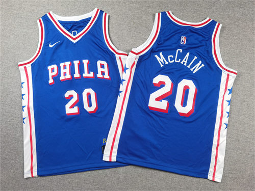 Youth Philadelphia 76ers #20 Jared McCain Blue Icon Edition Jersey