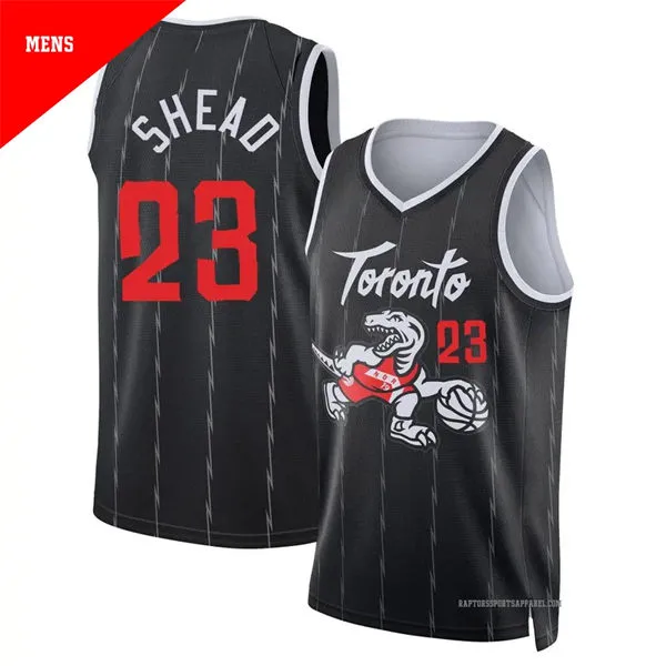 Mens Toronto Raptors #23 Jamal Shead Black 2025-26 City Edition Swingman Jersey