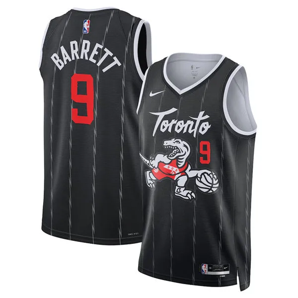Mens Toronto Raptors #9 RJ Barrett Black 2025-26 City Edition Swingman Jersey