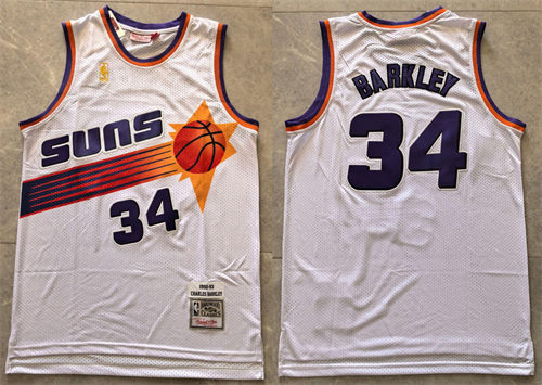 Mens Phoenix Suns #34 Charles Barkley Mitchell & Ness 1992-93 Hardwood Classics Swingman Jersey - White