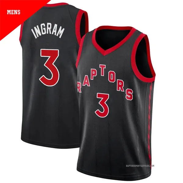Mens Toronto Raptors #3 Brandon Ingram Black Statement Edition Jersey