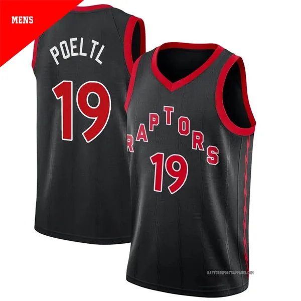 Mens Toronto Raptors #19 Jakob Poeltl Black Statement Edition Jersey