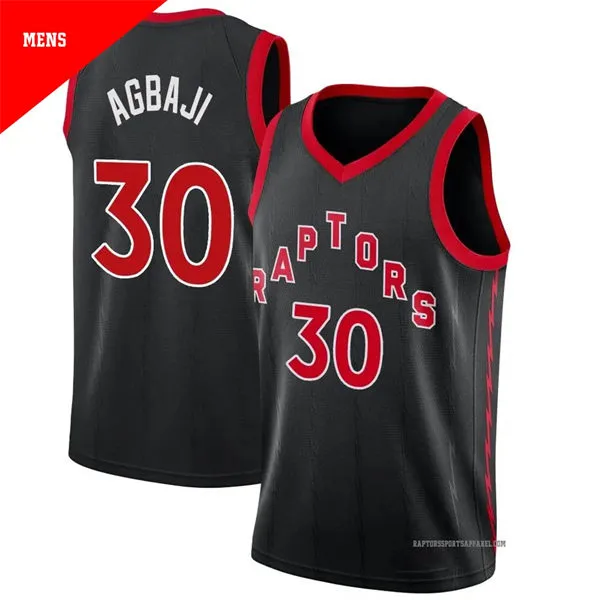 Mens Toronto Raptors #30 Ochai Agbaji Black Statement Edition Jersey