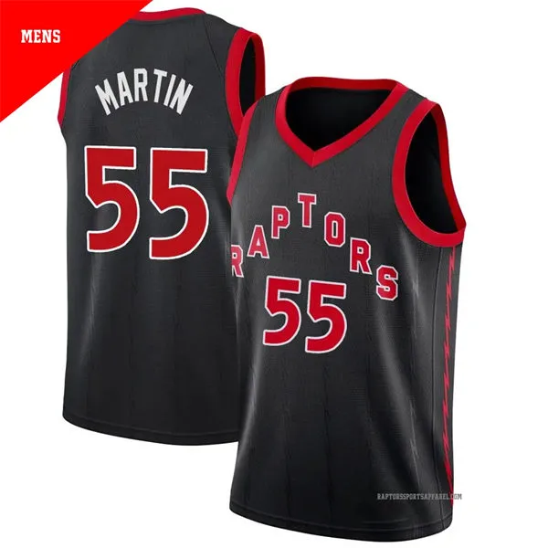 Mens Toronto Raptors #55 Alijah Martin Black Statement Edition Jersey