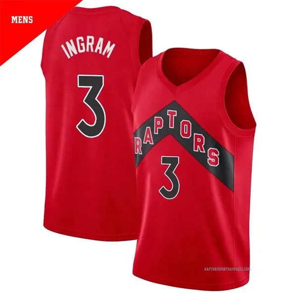 Mens Toronto Raptors #3 Brandon Ingram Nike Red Icon Edition Swingman Jersey