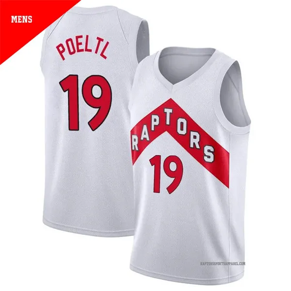 Mens Toronto Raptors #19 Jakob Poeltl Nike White Association Edition Swingman Jersey