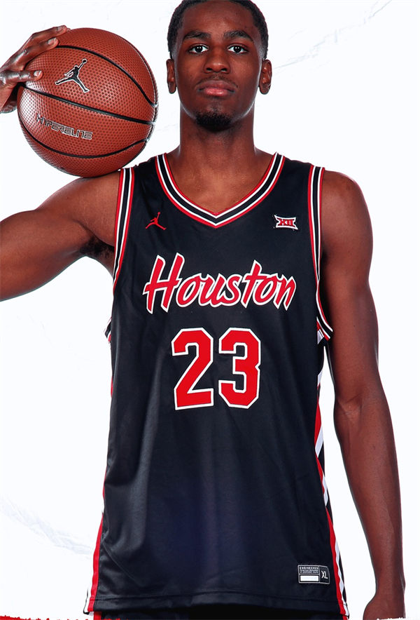 Mens Youth Houston Cougars #23 Terrance Arceneaux 2025 Black Houston Basketball Game Jersey