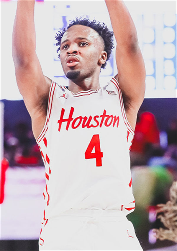 Mens Youth Houston Cougars #4 LJ Cryer 2025 White Houston Basketball Game Jersey