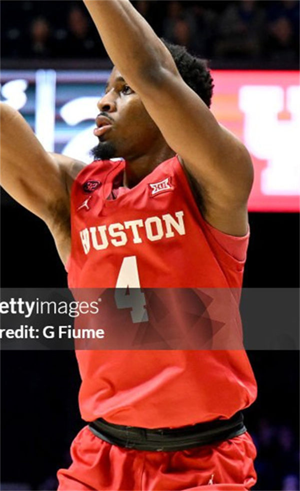 Mens Youth Houston Cougars #4 LJ Cryer 2024 Full Red Houston Basketball Game Jersey