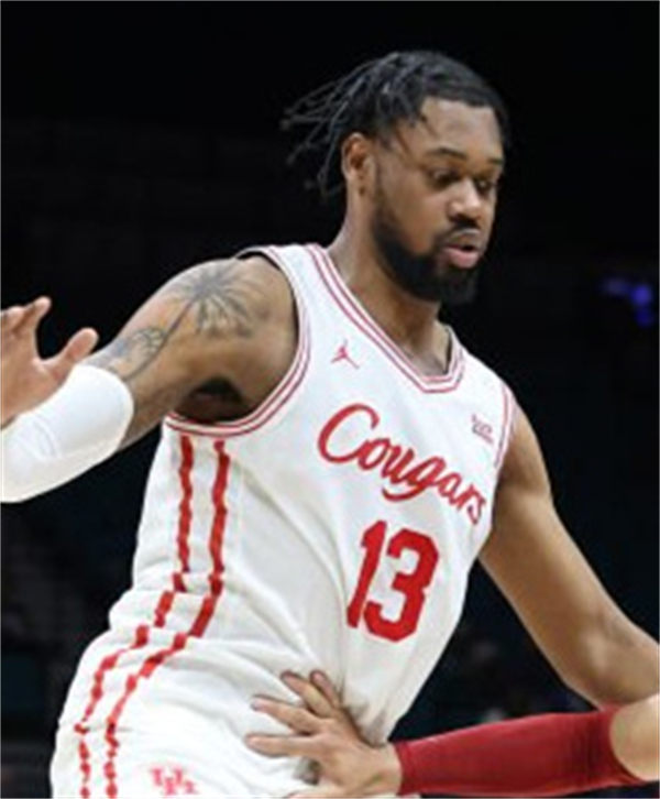 Mens Youth Houston Cougars #13 J'Wan Roberts 2025 White Cougars Basketball Game Jersey