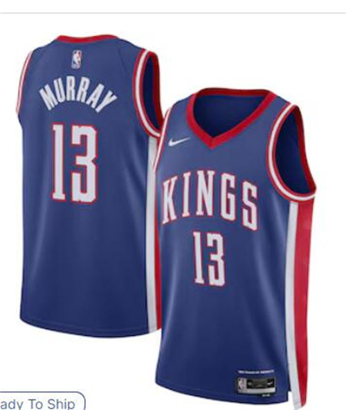 Mens Sacramento Kings #13 Keegan Murray 2024-25 Blue City Edition Jersey