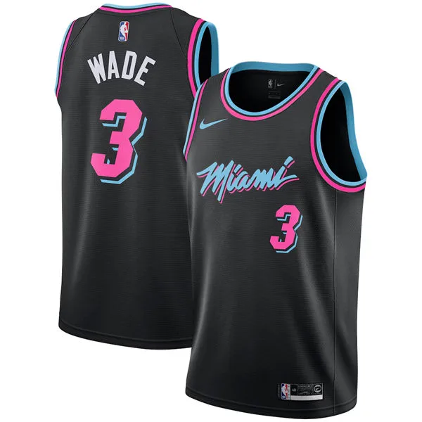 Mens Miami Heat #3 Dwyane Wade Black 2025-26 City Edition Swingman Jersey