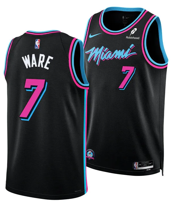 Mens Miami Heat #7 Kel'el Ware Black 2025-26 City Edition Swingman Jersey