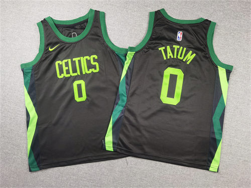 Youth Boston Celtics #0 Jayson Tatum 2024-25 Black City Edition Jersey