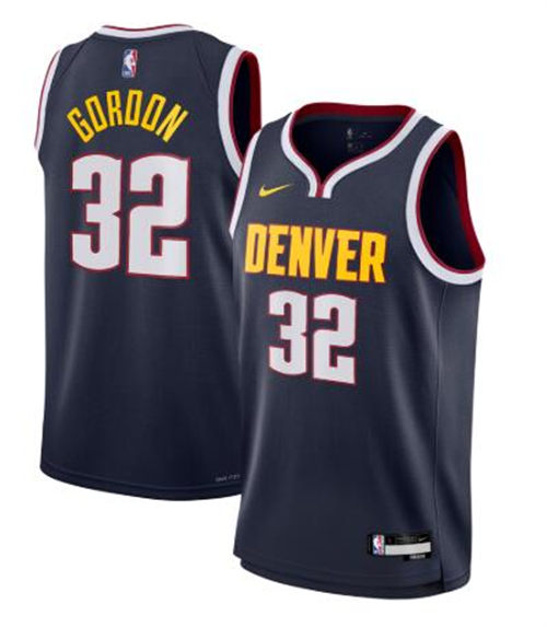Mens Denver Nuggets #32 Aaron Gordon 2025 Navy Icon Edition Jersey