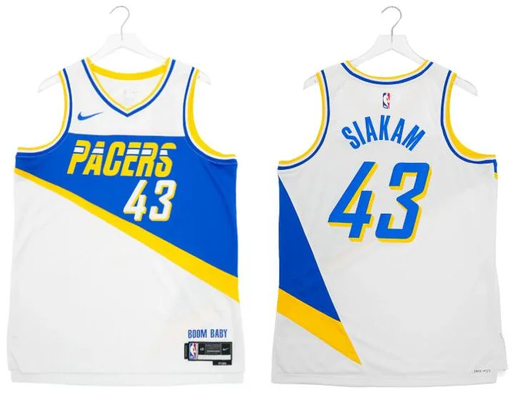 Mens Indiana Pacers #43 Pascal Siakam 2025-26 White City Edition Swingman Jersey
