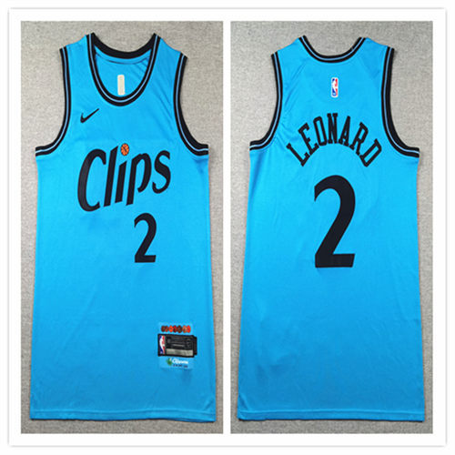 Mens Los Angeles Clippers #2 Kawhi Leonard 2024-25 Light Blue City Edition Jersey